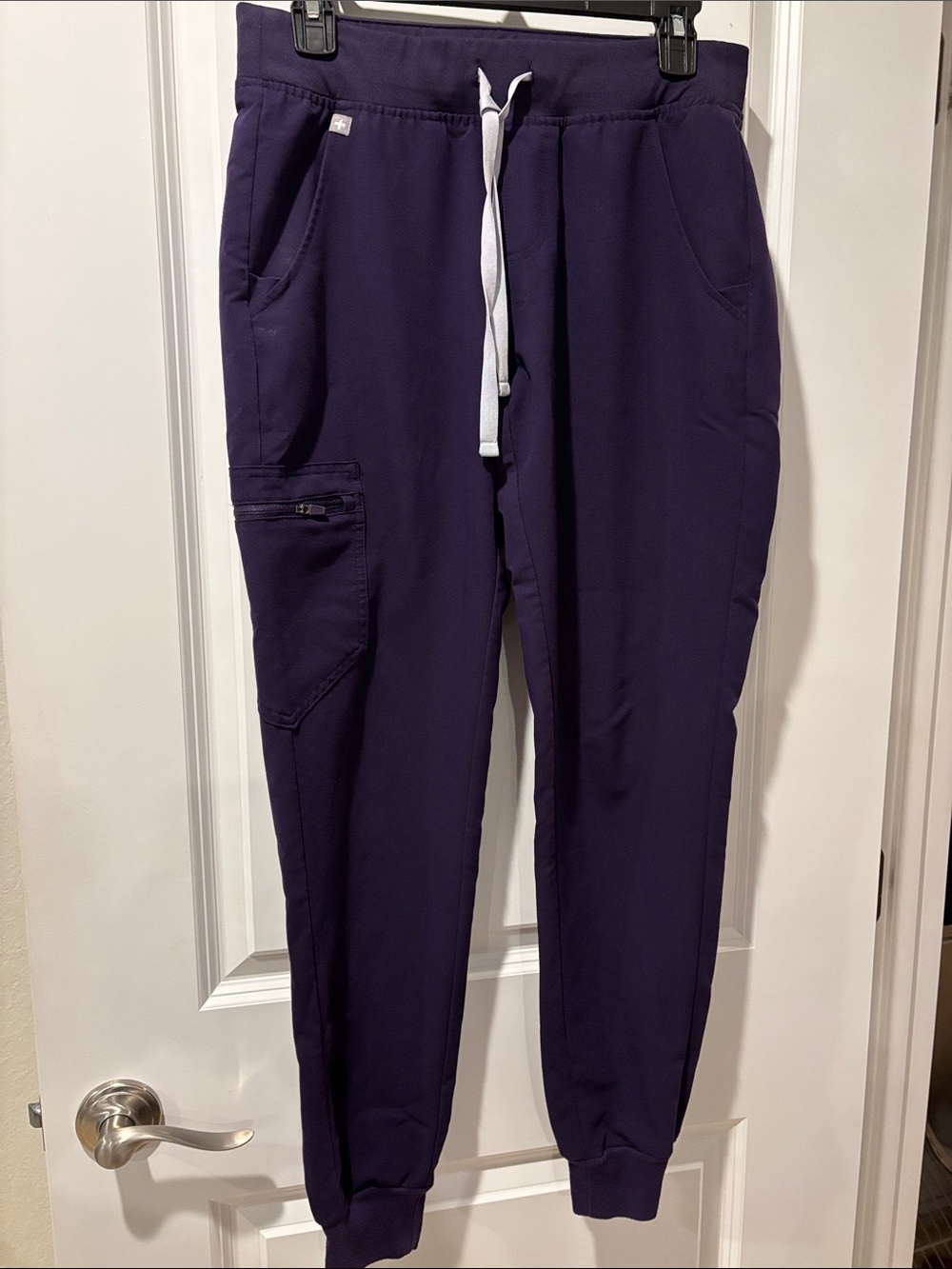 Figs Women's Purple Jam Jogger Pants with White Drawstring